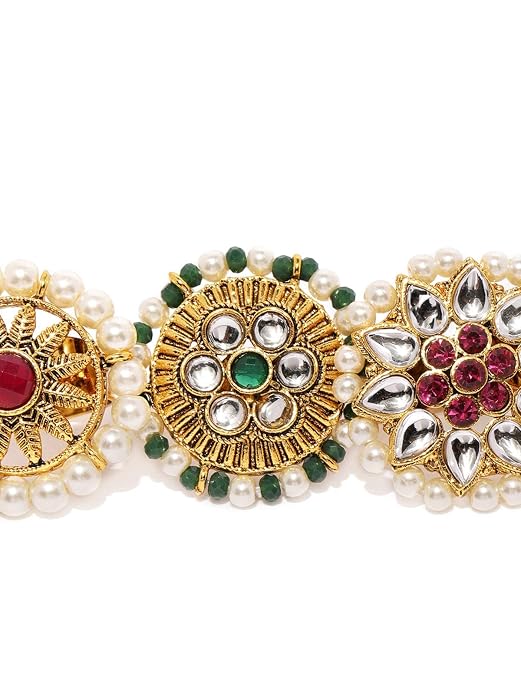 ZAVERI PEARLS Combo Of 3 Traditional Adjustable Finger Ring For -ZPFK8732