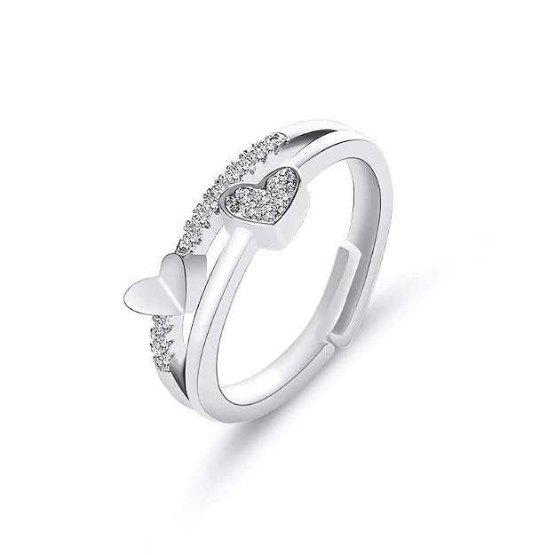 Fashion Frill Delicate Hug Silver Ring For  I AM Enough Love Adjustable Finger Rings For  Girls Love Gifts 's Jewellery Rings Combo