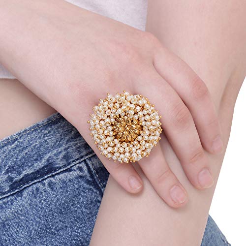 Shining Diva Fashion Gold Plated Ring  (Golden)(9733r)