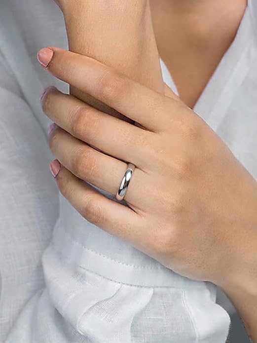 High Polish Regular Wear Unisex Silver Finger Ring Band in Pure 92.5 Sterling Silver For  Girls Men Boys | Chandi Ki Ring | Thumb Ring | Gift For Her & Him |