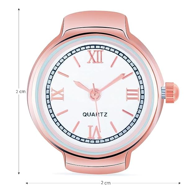 Fashion Frill Ring Watch For  Strachable Stainless Steel Gold Plated Roman Stylish Gold Ring For  Girls Love Gifts