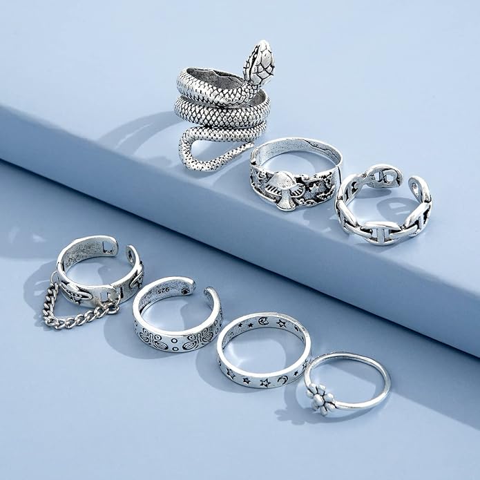Shining Diva Fashion Latest Stylish Metal Boho Midi Finger Rings  and Girls - Silver