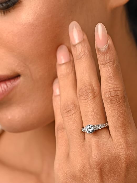Clara Pure 925 Sterling Silver Solitaire Finger Ring with Adjustable Band | Gift  Girls Wife Girlfriend | Multiple Design Options