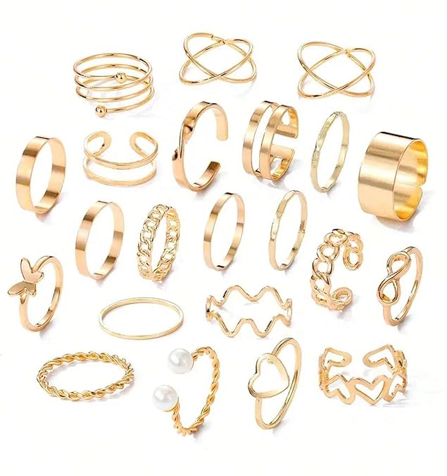 YouBella Fashion Jewellery Celebrity Inspired Combo of Latest Stylish Stackable Kunckle Rings Set  and Girls