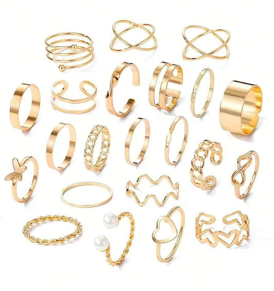 YouBella Fashion Jewellery Celebrity Inspired Combo of Latest Stylish Stackable Kunckle Rings Set  and Girls