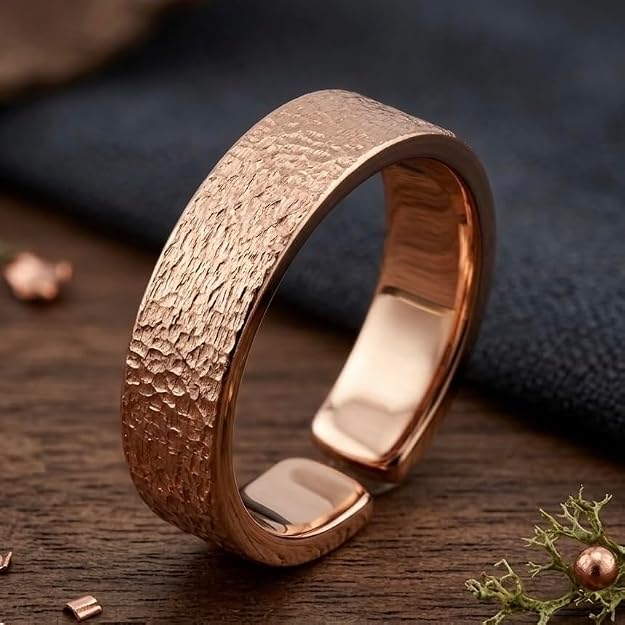 100% Copper Adjustable Ring Tamba Challa Fashion Jewellery for Men & Men &  Tamba Anguthi for Healing & Skin Support