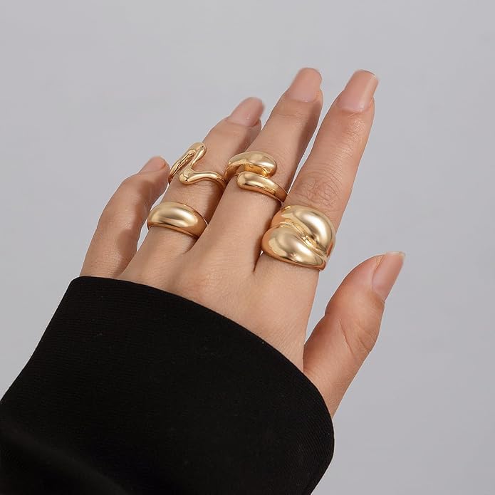 Shining Diva Fashion Set of 4 Latest Stylish Rings  and Girls