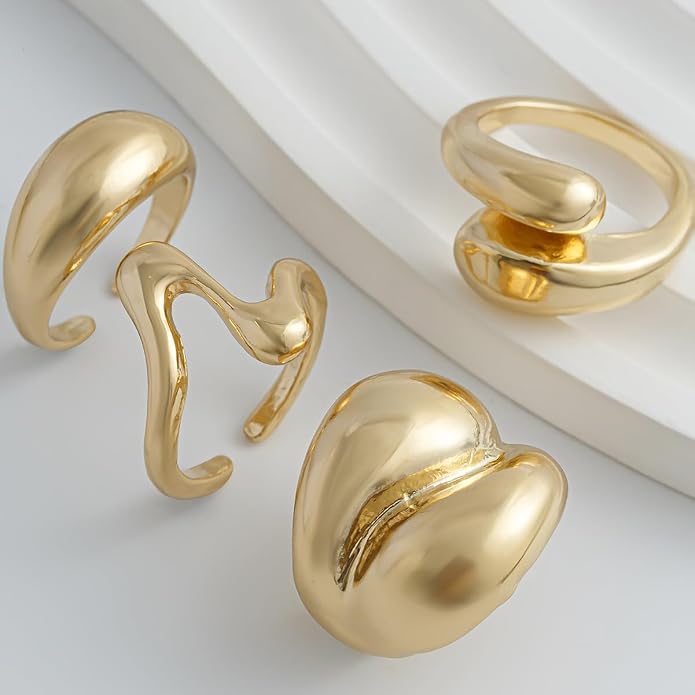 Shining Diva Fashion Set of 4 Latest Stylish Rings  and Girls
