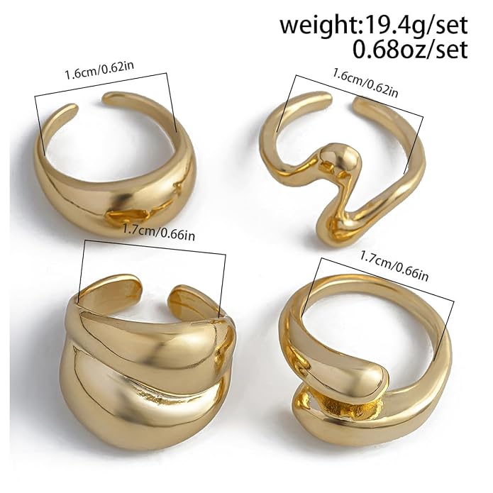 Shining Diva Fashion Set of 4 Latest Stylish Rings  and Girls
