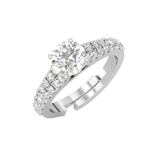 Clara Pure 925 Sterling Silver Solitaire Finger Ring with Adjustable Band | Gift  Girls Wife Girlfriend | Multiple Design Options