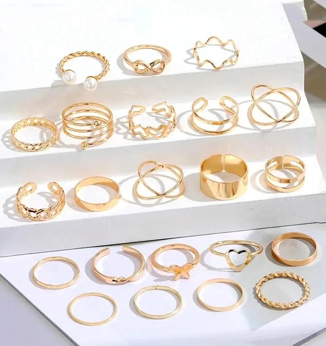 YouBella Fashion Jewellery Celebrity Inspired Combo of Latest Stylish Stackable Kunckle Rings Set  and Girls