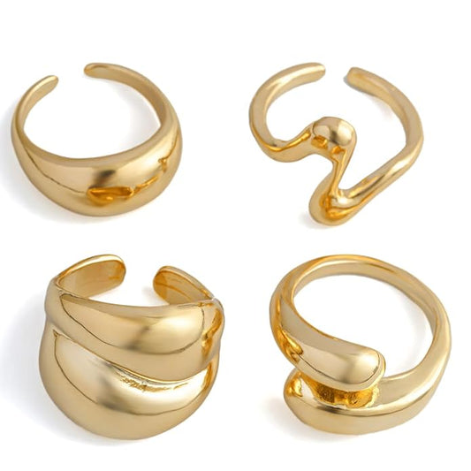 Shining Diva Fashion Set of 4 Latest Stylish Rings  and Girls