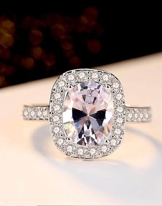 YouBella Jewellery Stylish Silver Plated Solitaire Crystal Ring  and Girls