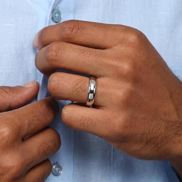 High Polish Regular Wear Unisex Silver Finger Ring Band in Pure 92.5 Sterling Silver For  Girls Men Boys | Chandi Ki Ring | Thumb Ring | Gift For Her & Him |