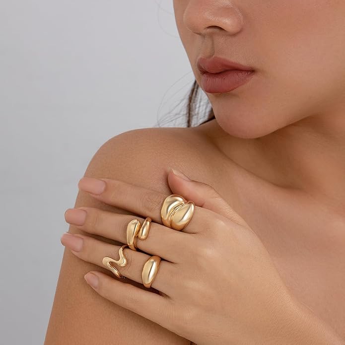Shining Diva Fashion Set of 4 Latest Stylish Rings  and Girls