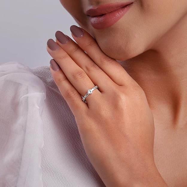 GIVA 925 Silver Zircon Love Ring | Gifts  & Girls