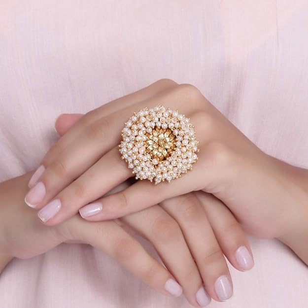 Shining Diva Fashion Gold Plated Ring  (Golden)(9733r)