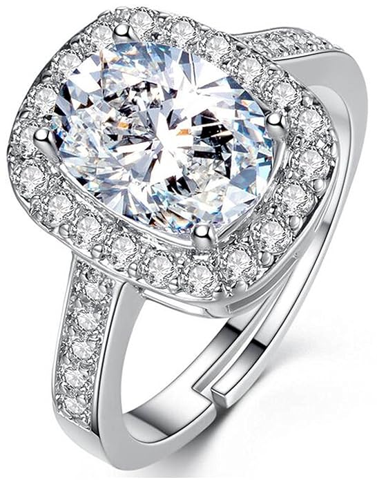 YouBella Jewellery Stylish Silver Plated Solitaire Crystal Ring  and Girls