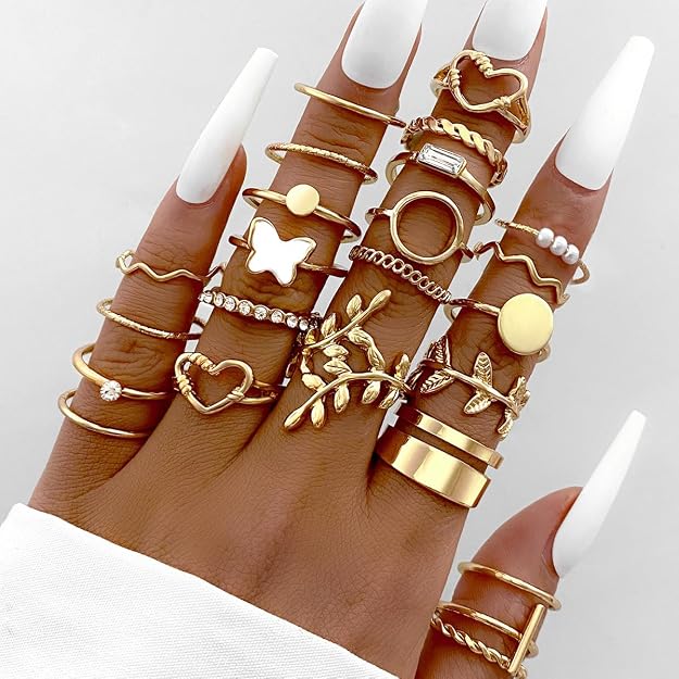 Shining Diva Fashion Latest Stylish Gold Plated Rings  and Girls