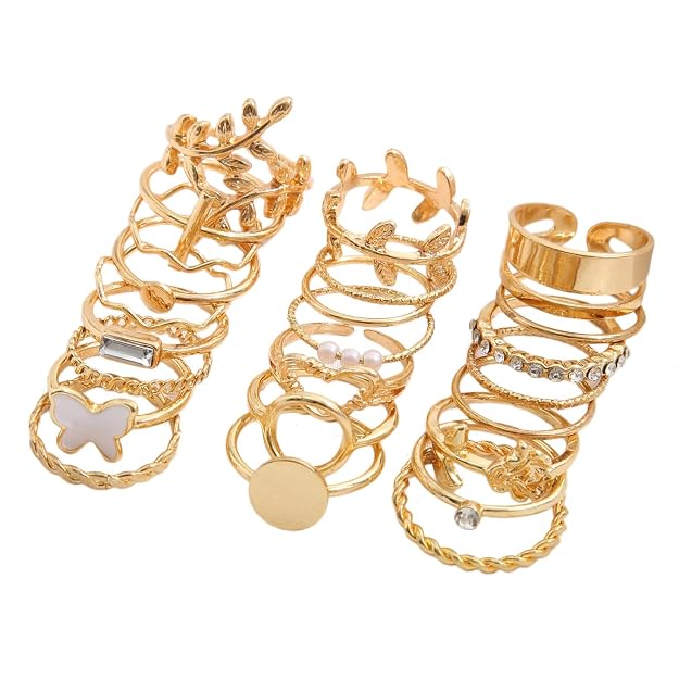 Shining Diva Fashion Latest Stylish Gold Plated Rings  and Girls