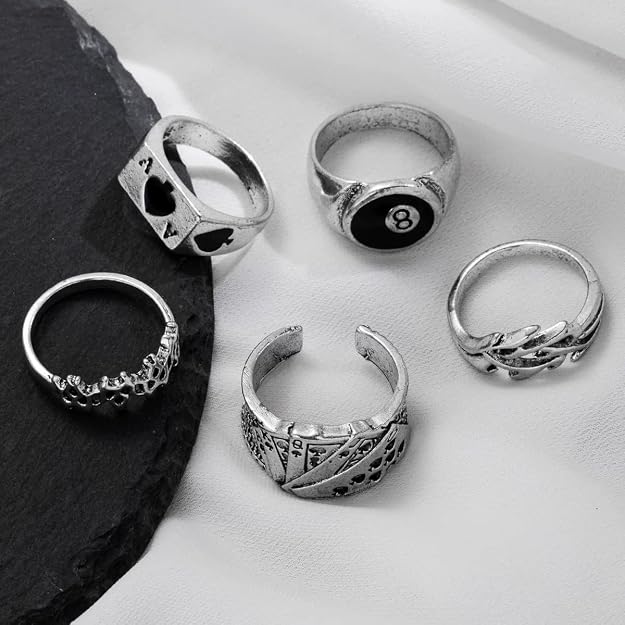 Shining Diva Fashion Latest Stylish Metal Boho Midi Finger Rings  and Girls - Set of 5 (rrsd14199r), Silver