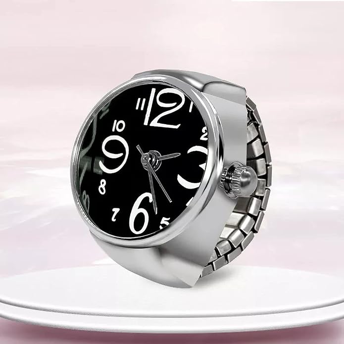 Fashion Frill Watch Design Rings For  Stylish Silver Stretchable Ring For Girls  Gift for Sister Silver Ring 3 Months Warranty