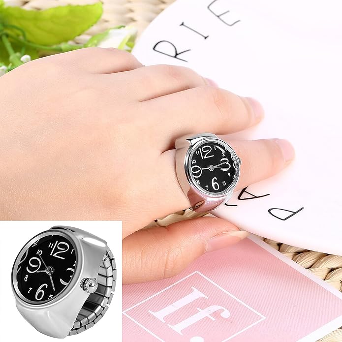 Fashion Frill Watch Design Rings For  Stylish Silver Stretchable Ring For Girls  Gift for Sister Silver Ring 3 Months Warranty
